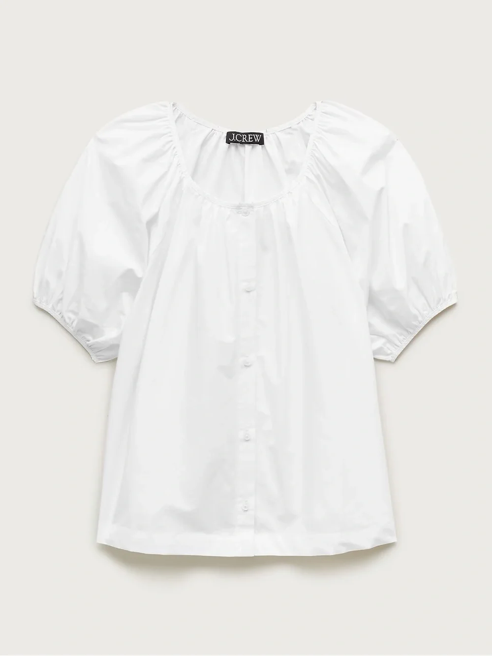 J Crew Puff-sleeve button-up top in cotton poplin